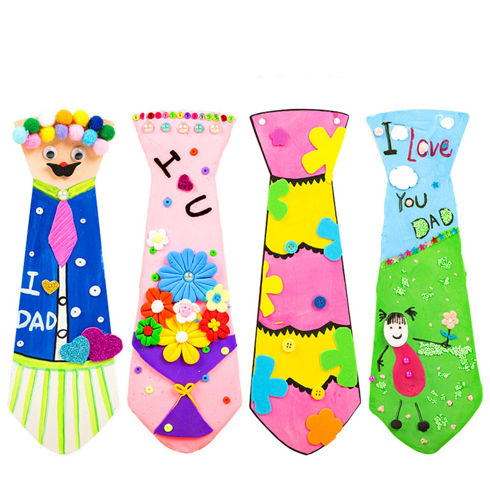Art And Craft For Father'S Day - Set di 5 Cravatte in Legno