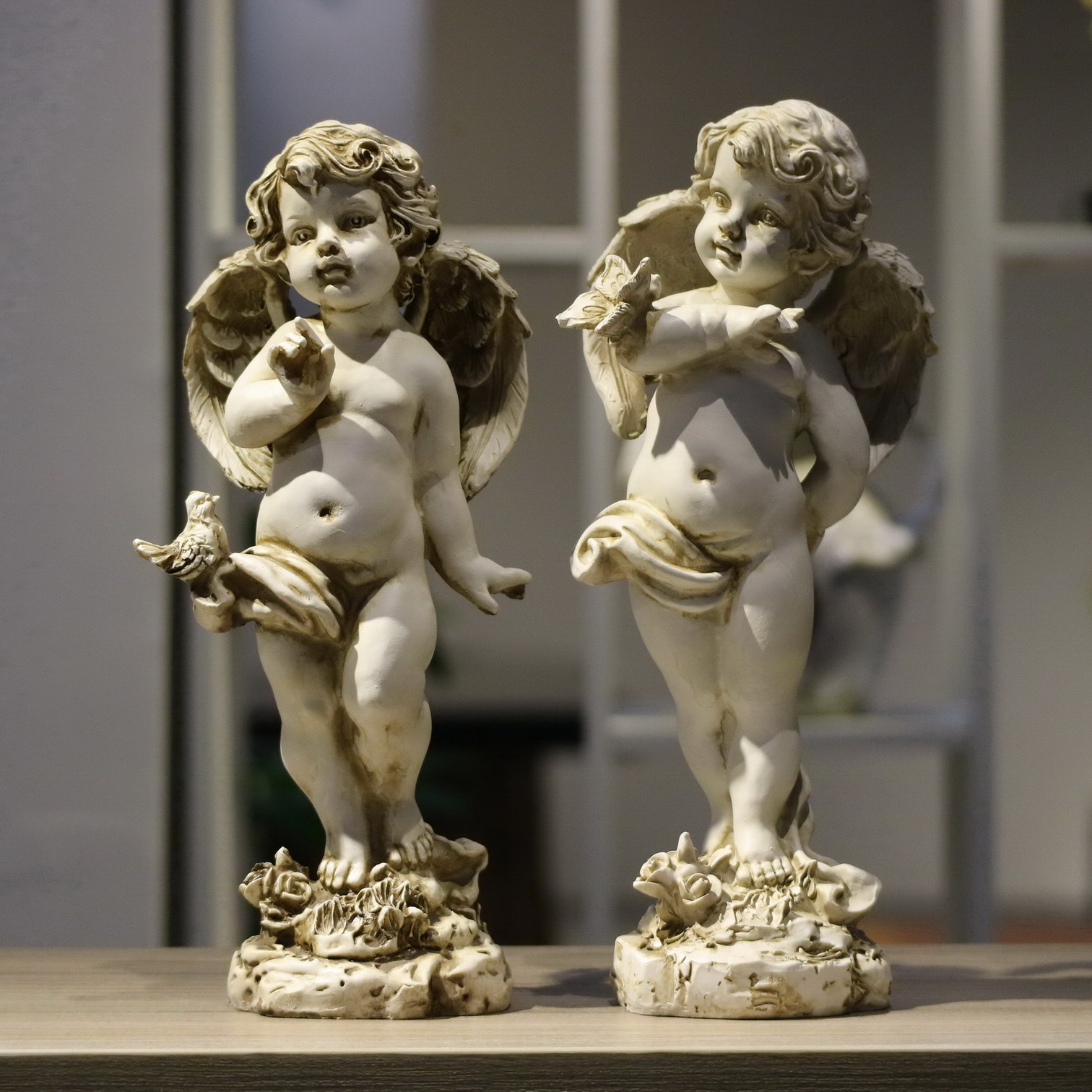 Unique Art Craft - Statuetta d'Angelo in Resina Retrò 29cm,