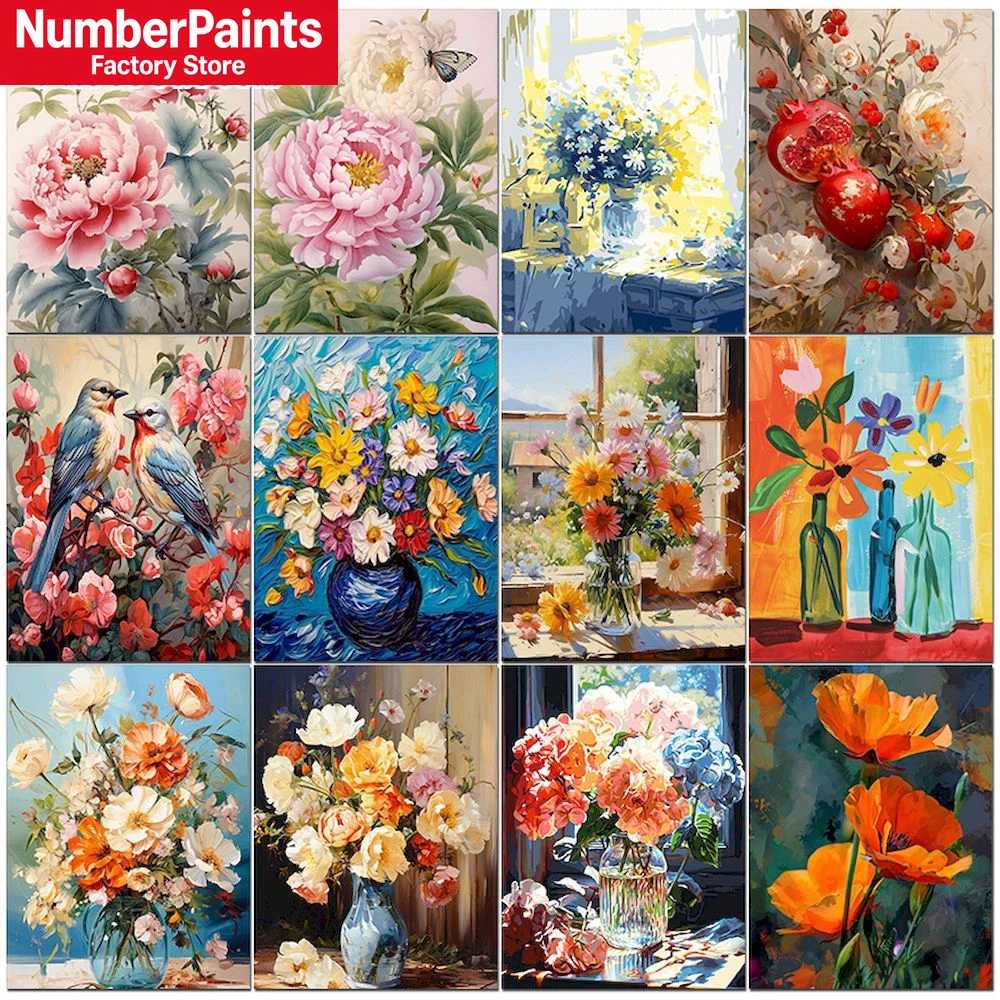 Art And Craft Numbers - Dipinti con Numeri: Paesaggio Floreale, Quadri