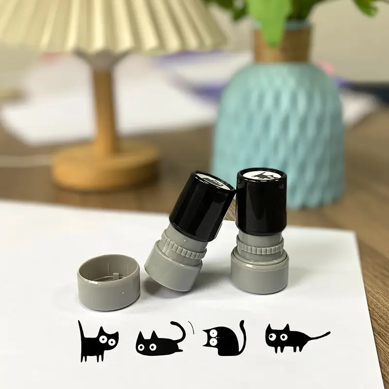 Art Craft Journal - Adorabile timbro gatto nero con collo