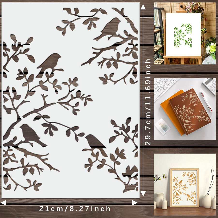 1 stencil per rami di uccelli  - Art Craft Journal recensione e prezzo