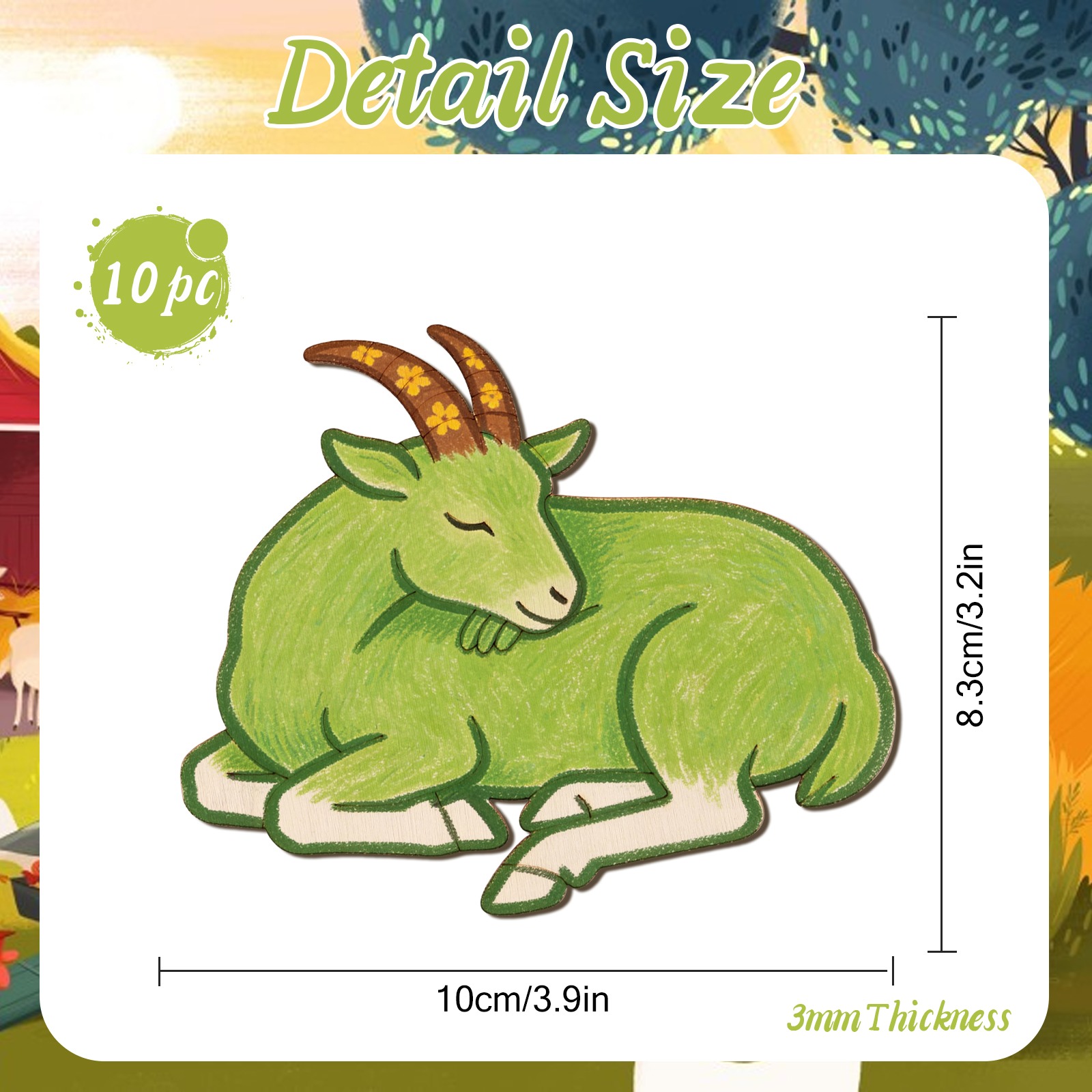 Set di 10 Ornamenti in Legno a - Art Craft Animals recensione e prezzo